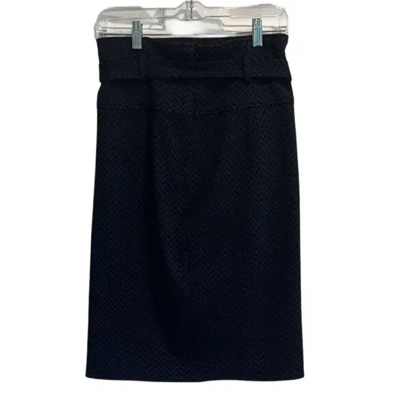Grace Elements Skirt Womens Size 4 Blue Pencil Knee Length Belted Sophisticated - Picture 2 of 6